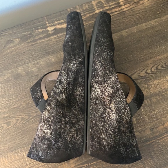 ANYI LU Suede Wedge Shoes Black And Silver - Picture 8 of 14